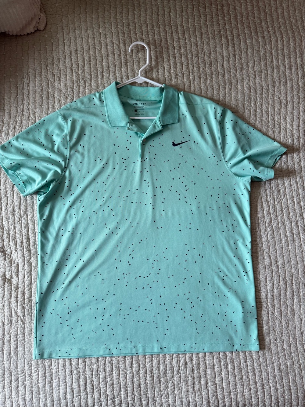 Nike Mint Green Polo with Black Speckle Print